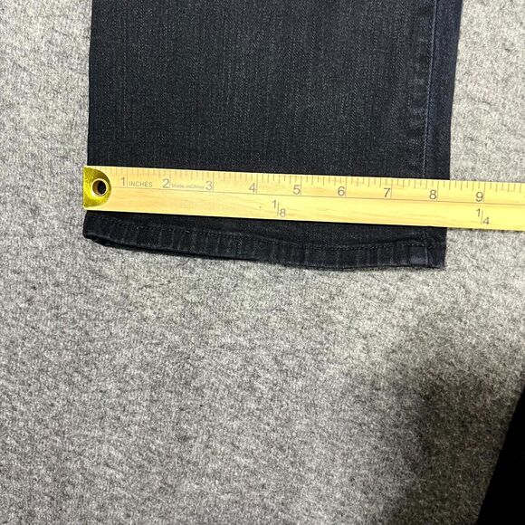 NYDJ Billie Mini Bootcut Jeans Size 16 Black Mid Rise Stretch Lift Tuck Mom Prep - Picture 7 of 10